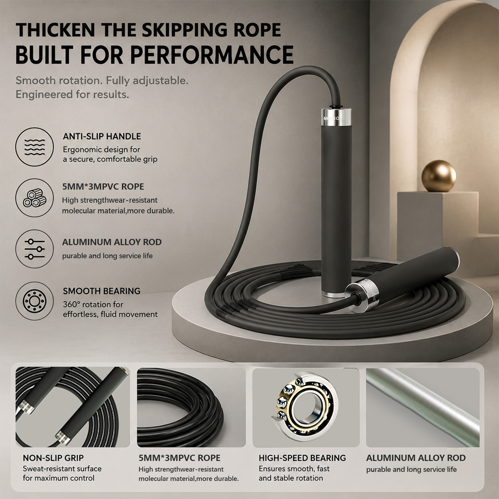Skipping Rope Pvc - Corda per Saltare da Boxe per