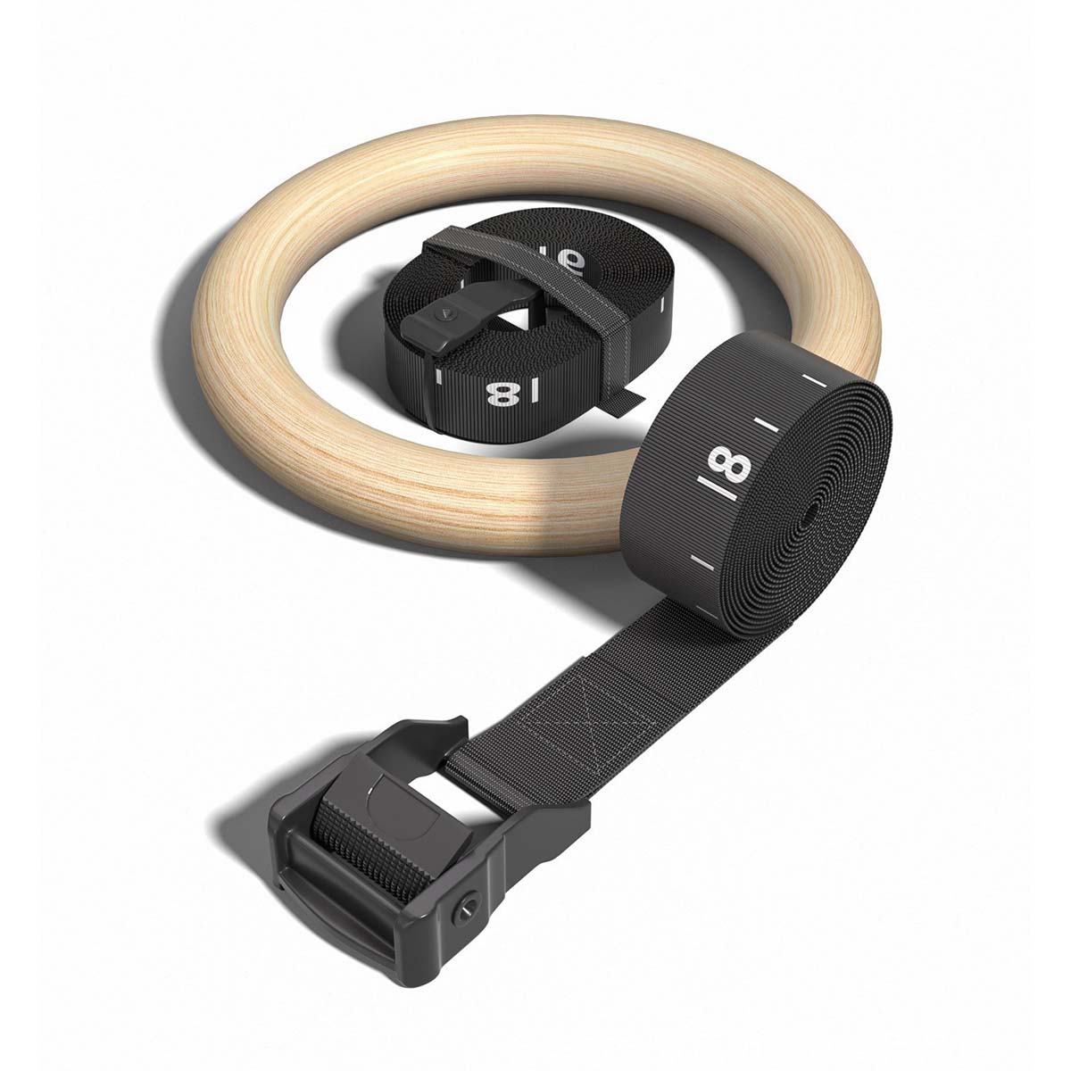 Gymnastic Ring Wood - Anelli per ginnastica in legno regolabili
